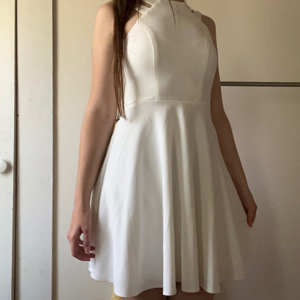White halter top dress